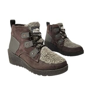 Polar Women's Winter Boots Fur Lined Wedge Ankle Cozy Warm Size 8 Boho Winter